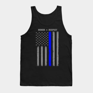 Honor Respect Thin Blue Line Flag Tank Top